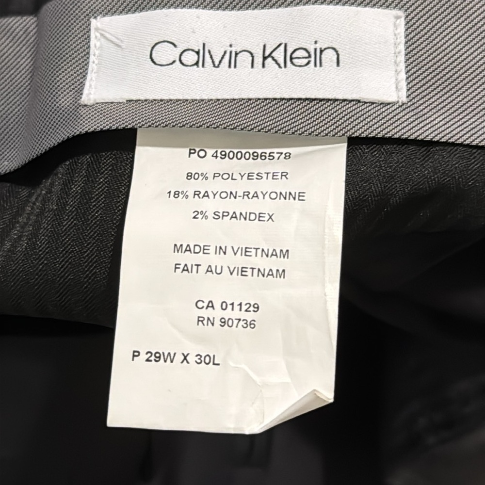 Calvin Klein Slim Fit Trousers Pants Black Prom HOCO Evening Wedding-29x30 - Picture 8 of 9